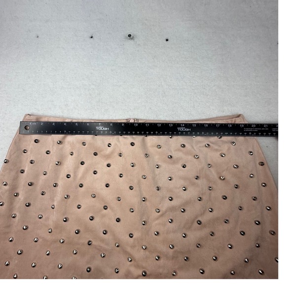 Forever 21‎ Plus Blush Pink Studded Suede Mini Skirt 3X holiday party Barbiecore - Picture 4 of 10